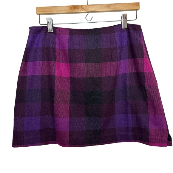The Limited Dresses & Skirts - Y2K Vintage The Limited Plaid Mini Skirt Purple Pink Checkered Wool Blend 12